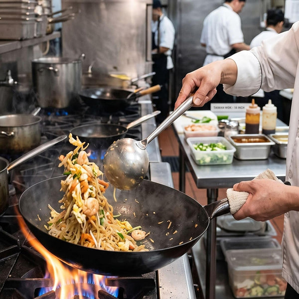 '- 16-Inch Iron Wok Made in Taiwan-Traditional Stir Fry Pan for Chinese Japanese & Cantonese Cooking Large Wok for Stir-Frying Frying2