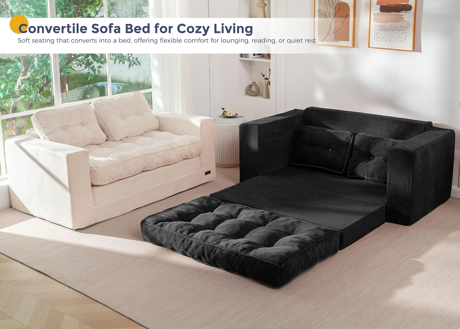 folding-sofa-bed-convertible-sleeper-loveseat-with-pillows