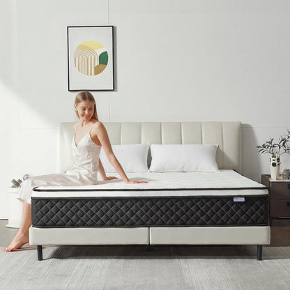 Queen Mattress, 12 Inch Queen Size Mattress in a Box, Memory Foam Mattress with Pocket Springs, Medium Firm, Lumbar Support & Motion Isolation, Pressure Relief & Breathable Comfort8