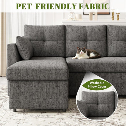 Oversized Sleeper Sofa Couch, Sectional Sofa Bed, Dark Grey8