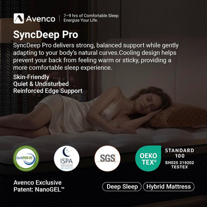 Syncdeep Queen Mattress 12 Inch, Firm Hybrid Cooling, Lumbar Support2