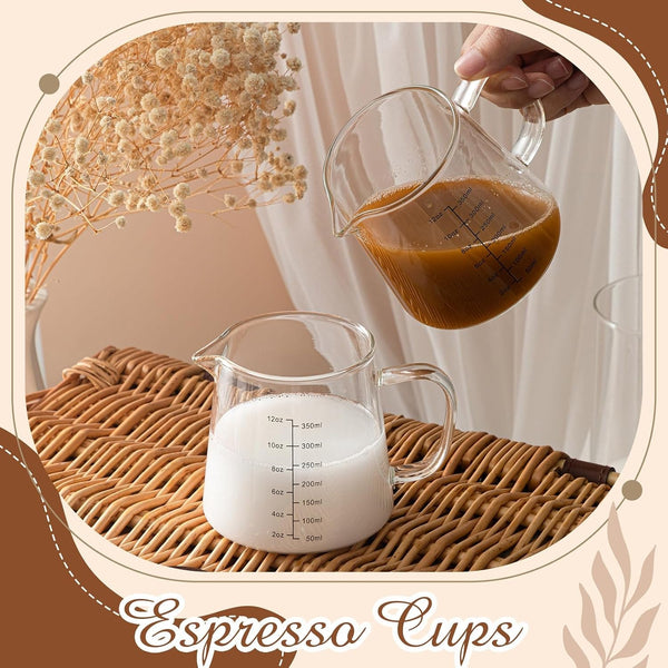 2 Pack 12Oz Glass Espresso Measuring Cup for Milk Frothing6