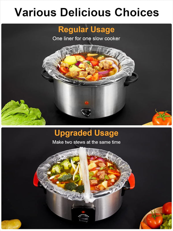 Slow Cooker Liners, Large Size 13"X 21" 60 Liners | Disposable Cooking Bags Fit 3QT to 8QT for Slow Cooker, Cooking Trays, Suitable for Oval & round Pots4