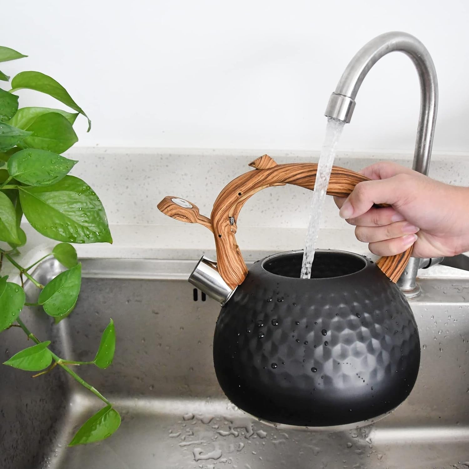 whistling-tea-kettle-for-stove-top-3-2qt-3l-stainless-steel-tea-kettle-black-tea-pot-with-wood-pattern-handle-unique-button-control-kettle-outlet-for-boiling-water-coffee-or-milk