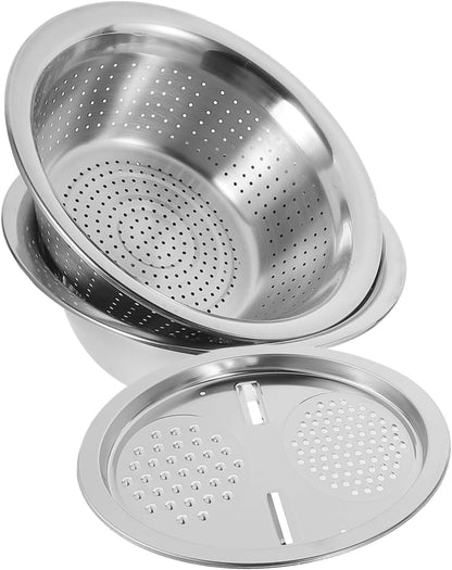 3Pcs Stainless Steel Vegetable Peeler Grater Set Multi Function Draining Slicer Tools for Fruits Vegetables Kitchenware with Two and Patterns Silver1