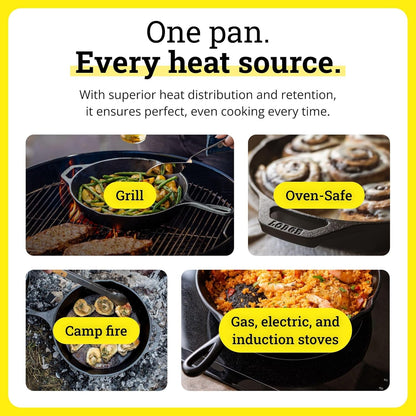 Pre-Seasoned Cast Iron Skillet with Silicone Handle Holder, 12 Inches | Non-Toxic & Naturally Non-Stick Frying Pan with Silicone Hot Handle Holder, Pan Is Safe for Oven & Stovetop Use6