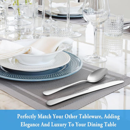 Dinner Spoon Set,16 Pcs 7.3" Tablespoons,Premium Food Grade Stainless Steel Spoons,Durable Metal Spoon,Tablespoon,Silverware Spoons Only,Mirror Finish & Dishwasher Safe,Use for Home,Restaurant6