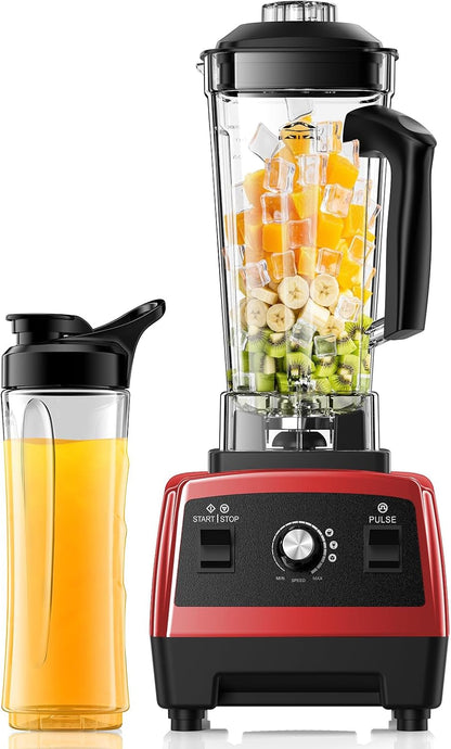 Blenders for Kitchen, 1800W High Speed Smoothie Maker with 68Oz Large Pitcher, 20Oz Travel Cup, Pulse Self-Cleaning & Overheat Protection, Red1