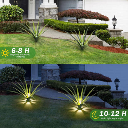 2 Pack Artificial Plant with Solar Lights Outdoor5