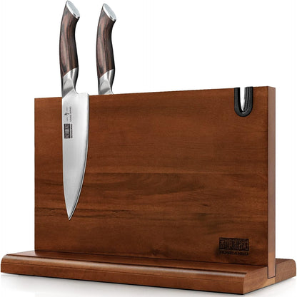 3-Piece Kitchen Knife Set: Heavy Duty Butcher, Bone Chopper, Meat Cleaver & Viking Knife with Double-Sided Magnetic Knife Holder Rack for Kitchen Counter6