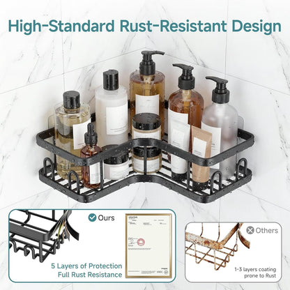 Large Capacity Corner Shower Caddy 6-Pack, Advanced Rustproof Design3