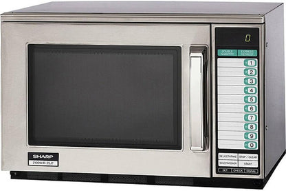R25JTF Commercial Microwave Oven, 2100W, Heavy-Duty, 0.70 Cu. Ft. Stainless Steel, 20 Program Inputs, 3-Stage Cooking, Selectapower™, Express Defrost™, Digital Display1