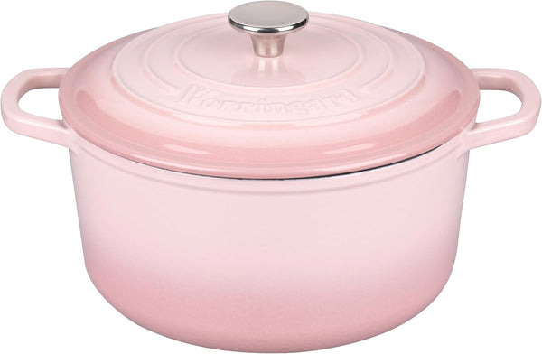 Enameled Cast Iron Dutch Oven Pot with Lid, for Sourdough Bread Baking, round Dutch Ovens, 4.5 Quart, Pink1
