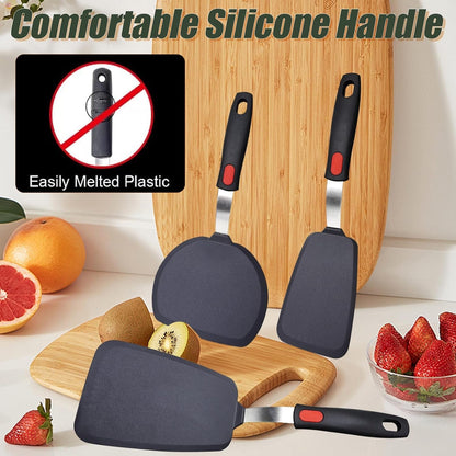 3-Pack Large Silicone Spatula Turners for Nonstick Cookware5