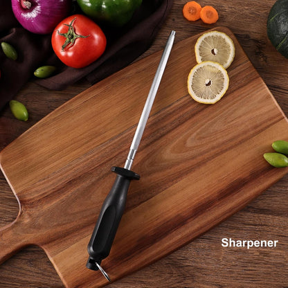 Kitchen Knife Sets, 10PCS High Carbon Stainless Steel Knife Sets with Block, Black Knife Block Set, Knives Set for Kitchen with Anti-Slip Handle, Exquisite Knives Set New Home Essentials7