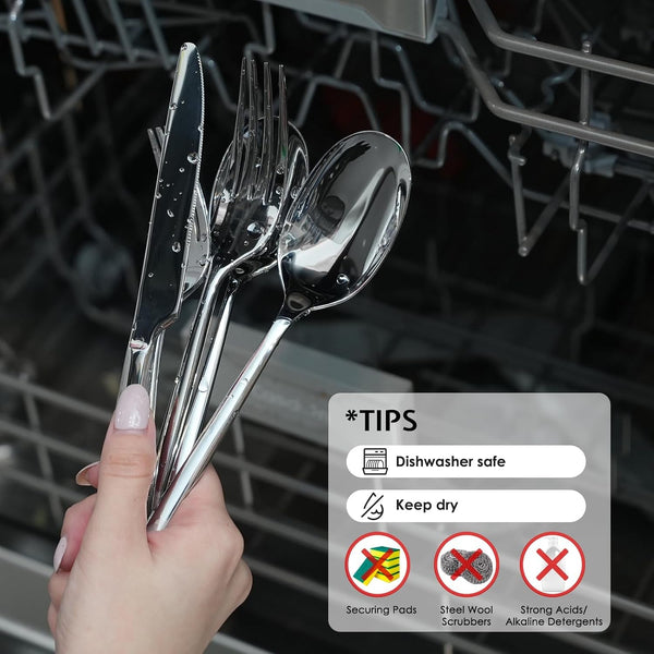 Silverware Set for 8, 40-Piece 18/0 Stainless Steel Flatware Cutlery Set9