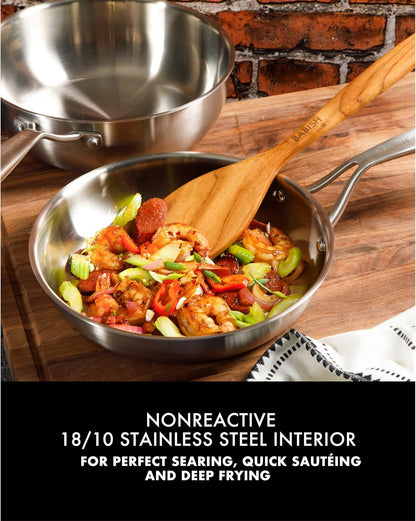 10-Piece Professional Tri-Ply Non-Toxic Pots and Pans Cookware Set – Durable, Even Heat Distribution for Cooking and Baking5