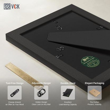 5X7 Picture Frames 5 Pack, Black Wood, 4X6 Mat, Glass, for Photo Print3