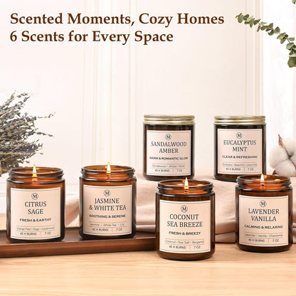 Scented Candles for Home, 6-Pack Soy Candle Gift Set, up to 300 Hours5