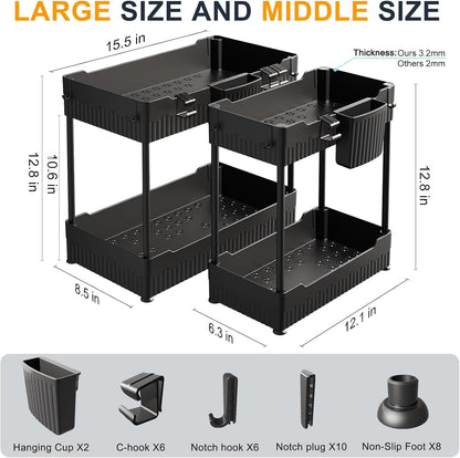 2-Pack under Sink Organizer with Hooks & Hanging Cup for Kitchen4