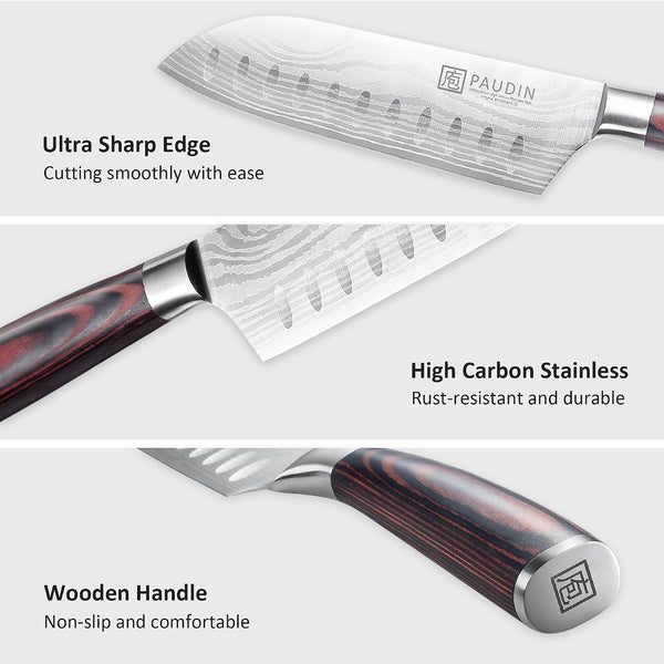 Santoku Knife, 5 Inch Chef Knife, Ultra Sharp Kitchen Knife3