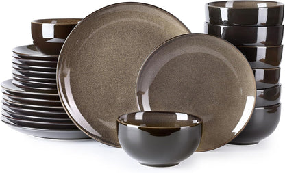 Ceramic Dinnerware Sets for 8,24Pcs Porcelain Plates and Bowls Set1