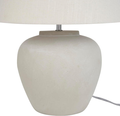 Home 20" Sand (Light Beige) Neutral Ceramic Table Lamp with Fabric Shade, Bedside Nightstand Lamp for Bedroom, Living Room, Entryway6