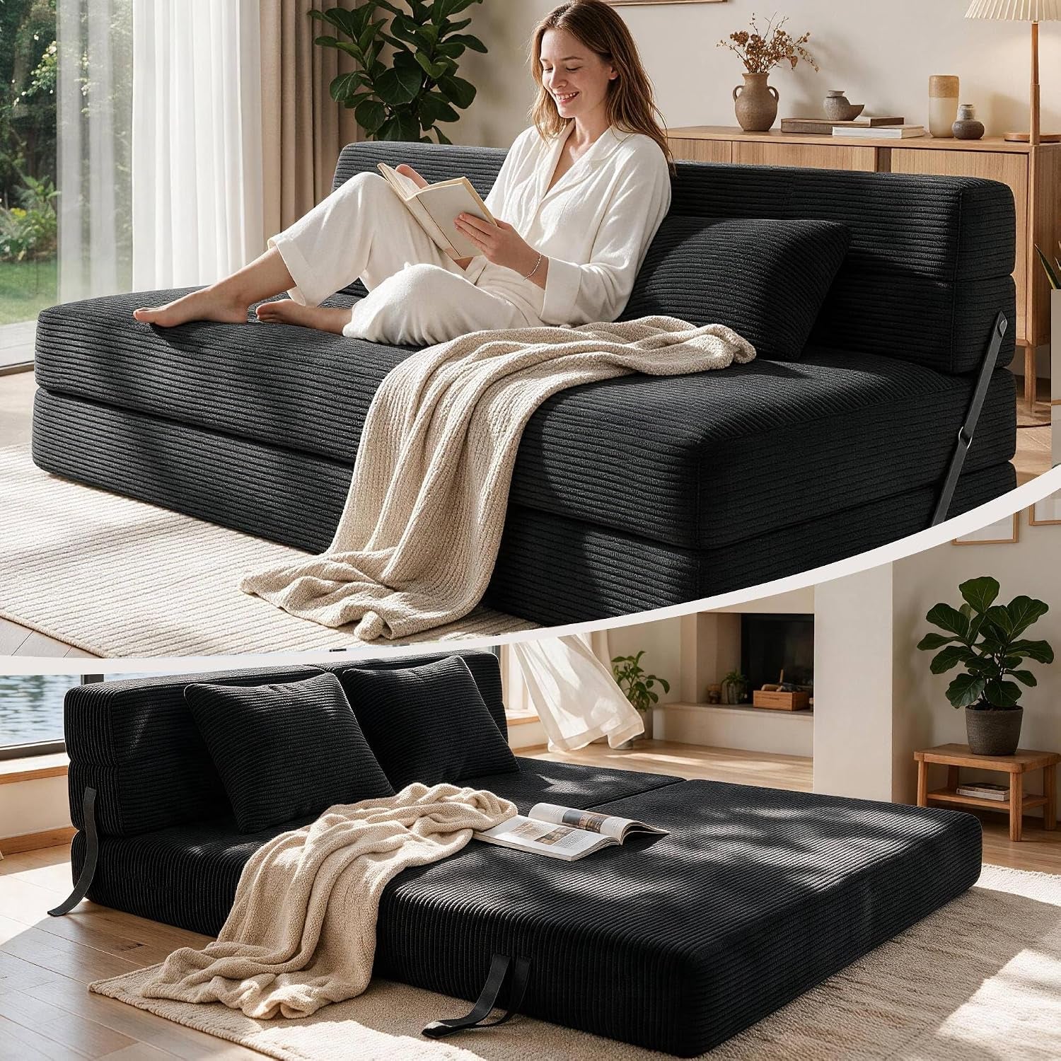 convertible-sofa-bed-loveseat-folding-floor-futon-sleeper-sofa-couch-bed