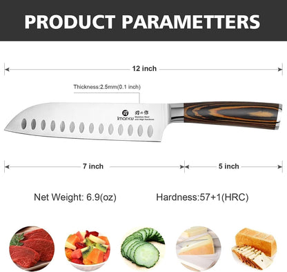 Santoku Knife 7 Inch Japanese Style Sharp Edge Design Kitchen Knife5