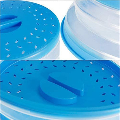 Pack of 2 Collapsible Microwave Food Cover, Splatter Guard,Vented Microwave Lid for Food,10.5Inch, BPA Free TPR, Dishwasher Safe6