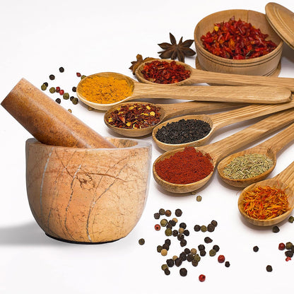 Mortar and Pestle, Made of Heavy Duty Polished Hard Stone, Natural Stone Grinder for Spices, Pastes, Herbs, Seasoning Etc. (Bidasar)6