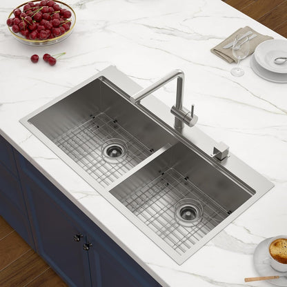 42 Inch 42X22 Drop in Sink Double BOWL 50/50 Kitchen Sink3