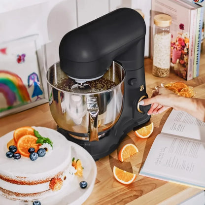 5.3 Qt Stand Mixer, 300W Electric Kitchen Mixer with 12 Speeds, Tilt Head Design, Stainless Steel Bowl, Dough Hook Whisk Beater Splash Guard (Black Sesame)7