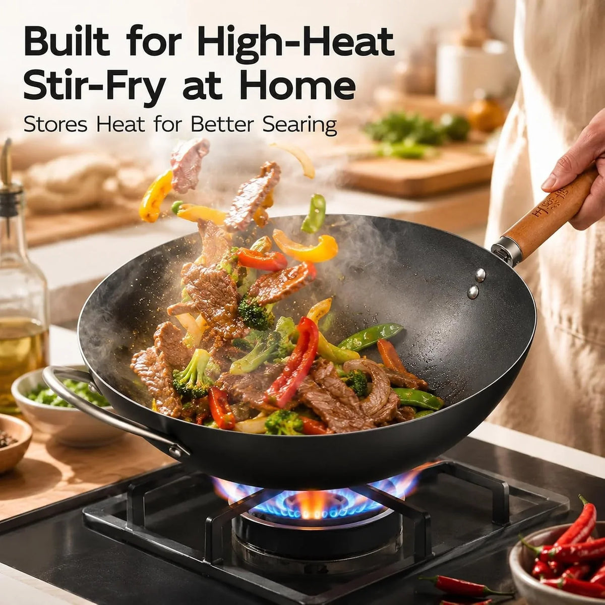 13-4-inch-carbon-steel-wok-pan-with-glass-lid-flat-bottom-chinese-stir-fry-wok-for-induction-gas-and-electric-stoves-uncoated-iron-wok-for-stir-frying-sauteing-and-deep-frying