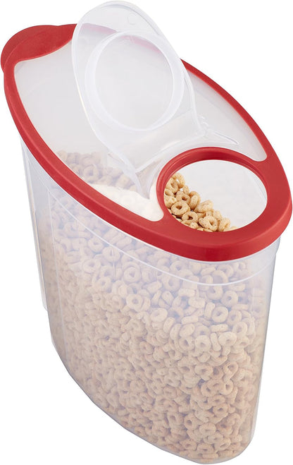 Rubbermaid Flex and Seal Cereal Keeper, 1.5 Gallon, Bpa-Free, Clear with Red Lid, Airtight5