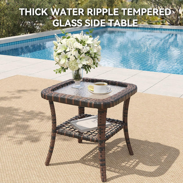 9 Piece Outdoor Patio Furniture Set for Backyard, Navy Blue10