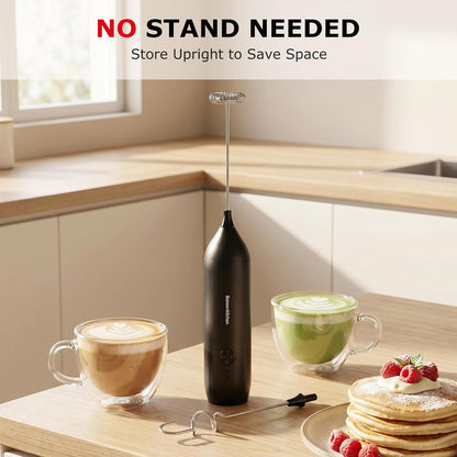Rechargeable Milk Frother Handheld, Charging USB-C | Electric Foam Maker with Stainless Steel Whisk, Portable Hand Wand Drink Mixer for Coffee Matcha Lattes Cappuccino2