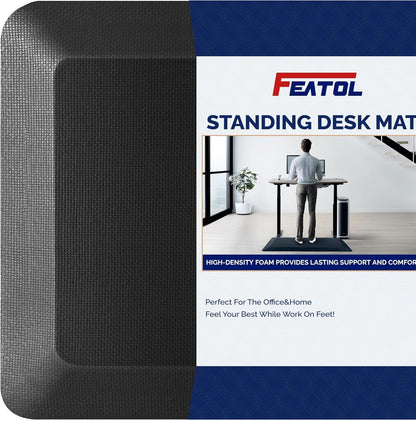 anti Fatigue Mat for Standing, 9/10 Extra Thick Ergonomic Standing Desk Mat, Comfort Memory Foam Standing Mat at Home,Office All Day (20" X 32", Black, 1PC)1
