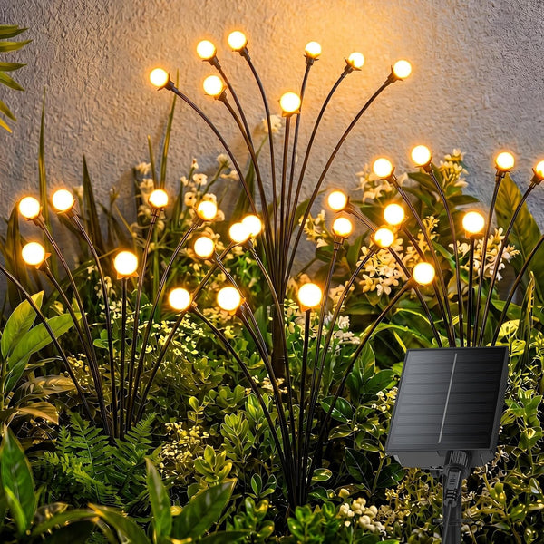 Solar Lights Outdoor,4Pack 32LED Solar Garden Lights Warm White1