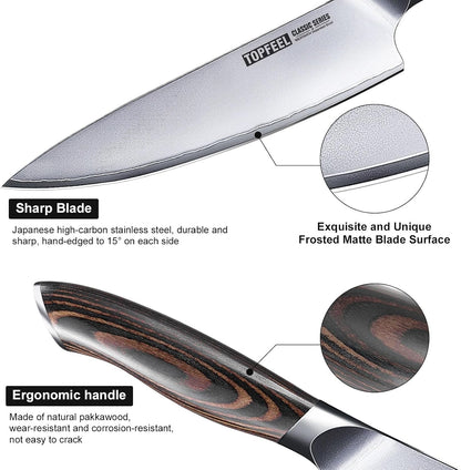 3PCS Japanese Kitchen Knife Set, 10Cr15Mov High Carbon Steel4