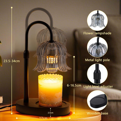 Candle Warmer Lamp Electric Timer - Candles Height Control Warmers Scented Lamps No Flame Heat Warm Melt Wax Jar Modern Home Decor Table Lights for Home Living Bedroom Decorative6