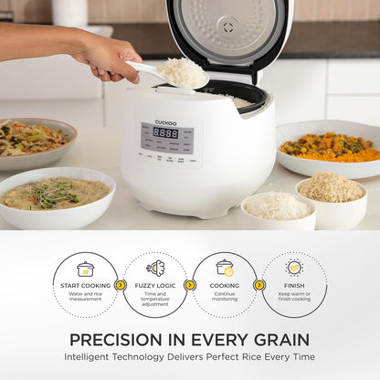 6-Cup / 1.5 Qt. (Uncooked) Micom Rice Cooker and Warmer, Steamer Basket, 11 Operating Modes: White Rice, Brown Rice & More, Nonstick Inner Pot, Made in Korea, Small Rice Cooker, Multi Cooker, CR-0641F | 6-Cup Uncooked Capacity, Nonstick Inner Pot, 8 Cooking Modes, Quick White Rice in 30-36 Minutes, Auto Clean, Made in Korea5