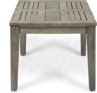 Hampton Outdoor 3 Piece Acacia Wood and Wicker Conversation Set with Club Chairs and Side Table, 28.25 "W X 31 "D X 31.5 "H, Mixed Black + Weathered Gray4