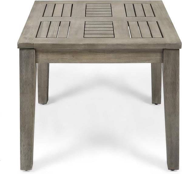 Hampton Outdoor 3 Piece Acacia Wood and Wicker Conversation Set with Club Chairs and Side Table, 28.25 "W X 31 "D X 31.5 "H, Mixed Black + Weathered Gray4