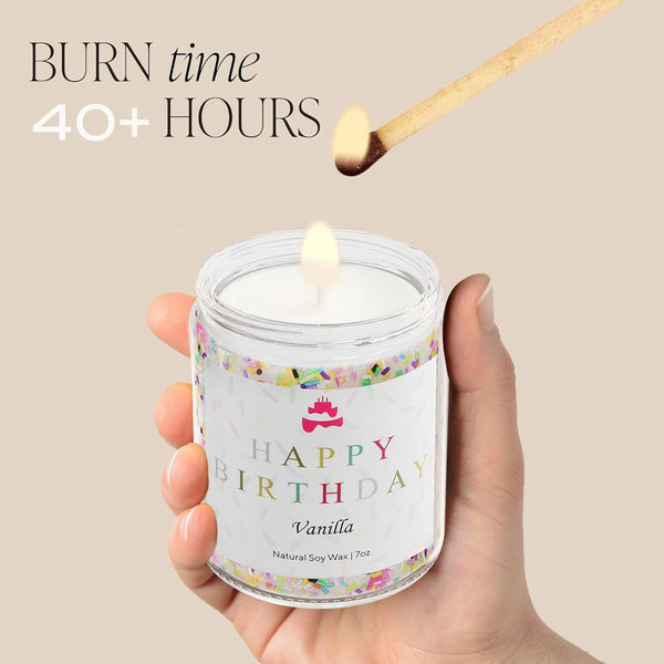 Happy Birthday Candle, Birthday Gifts for Women, Vanilla Soy Candles5