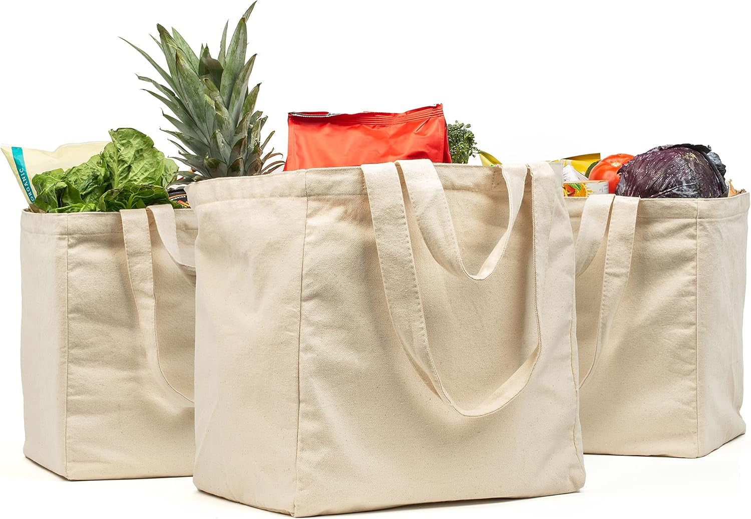 canvas-grocery-bag-3pc-xl-set-with-real-pockets-long-shoulder-strap-and-short-handle-heavy-duty-foldable-washable