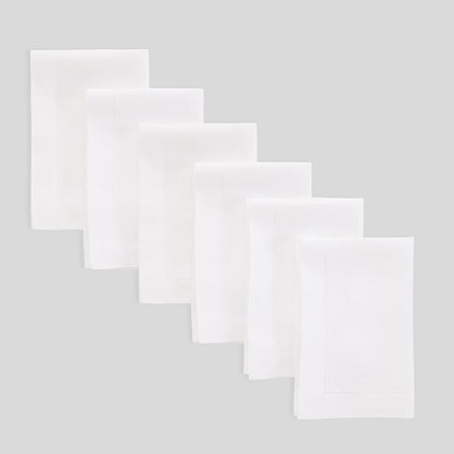 100% Pure Linen Dinner Napkins White, Fete 20 X 20 In, Set of 61
