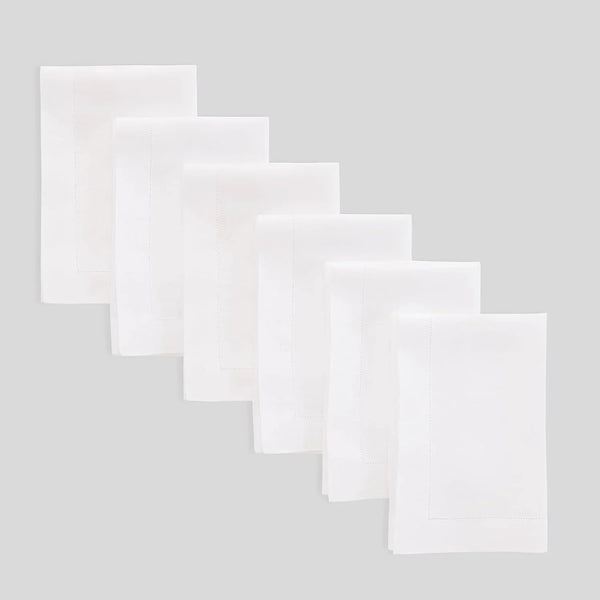 100% Pure Linen Dinner Napkins White, Fete 20 X 20 In, Set of 61