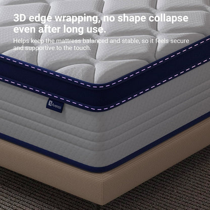 Sleepsphere 12 Inch Queen Mattress, Queen Size Mattresses with Smart Coil Spring Technology for Pressure Relief, Breathable Cover Motion Isolation Certipur-Us Certified Bed Mattress in a Box13