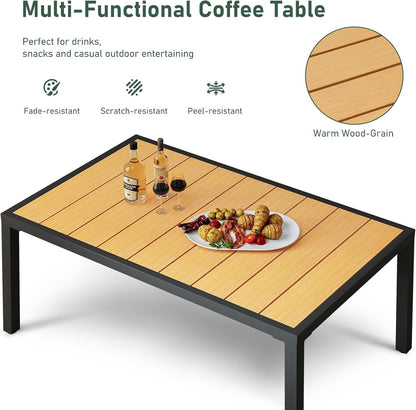 Patio Furniture Set, 2-Seat Metal Outdoor Sectional, Patio Conversation Set with Deep Seating, Thick Cushions & Coffee Table for Backyard, Porch & Deck, Gray6